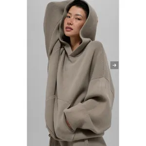 Alo Yoga Knit Hooded Sweater Scholar Size S Beige thumbnail 4