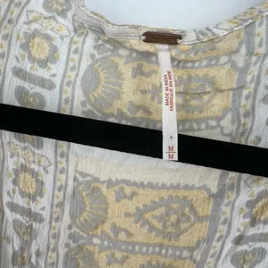 Free People Gold and Cream Women's Top thumbnail 4