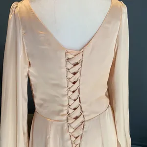 Women’s Full length V Neck Long Sleeve Corset Back Dress Size 6 thumbnail 7