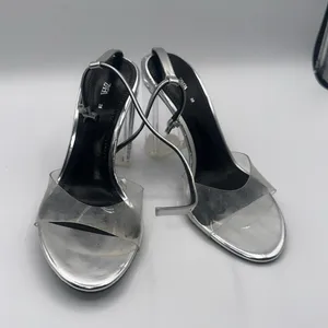 Zara Silver Women's Heeled Sandals thumbnail 3