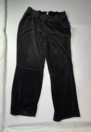 Y2K-inspired Juicy Couture Black Velour Pants • Size XL thumbnail 1