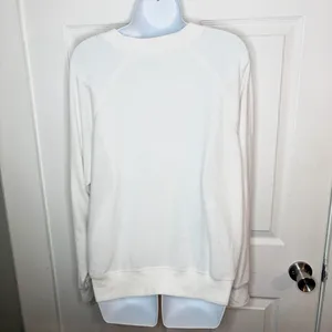 Red Dress Boutique Z Supply Happy Graphic Print Sweatshirt Ivory White Crew Neck Lightweight M thumbnail 8