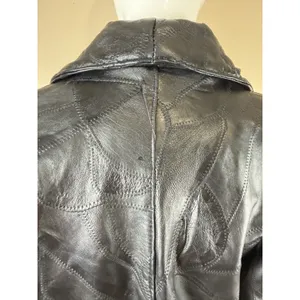 Vintage Maxam Women’s Black Lambskin Leather Jacket Italian Mosaic Size M NWT thumbnail 5