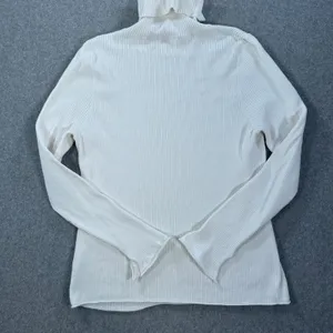 Maeve Anthropologie Ribbed Turtleneck Sweater Womens X-Large Ivory Slit Sleeve thumbnail 10