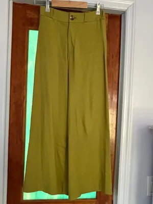 Anthropologie Ettie High-Rise Crop Wide-Leg Pants by Maeve: Linen Edition holly thumbnail 5