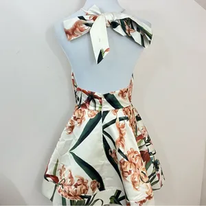 Lulu’’s Sunny Centerpiece Cream Floral Fit and Flare Satin Mini Dress S thumbnail 5