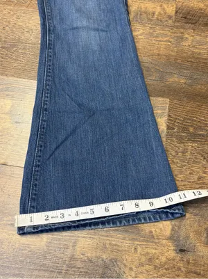 Vintage Y2K American Eagle Real Flare Low Rise Denim Jeans Womens 8 Bootcut Blue thumbnail 2