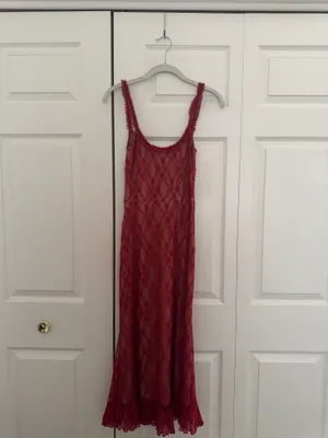 Tiger Mist Red lace ruffle midi Deja Dress NWT thumbnail 9