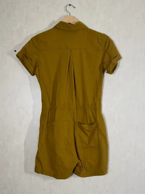 Title Nine Women’ Rosie Utility Romper Jumpsuit Ripstop Outdoor in Mustard XS thumbnail 5