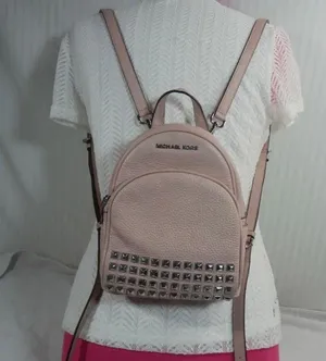Abbey Studded Pink Pebble Leather Mini Backpack thumbnail 13