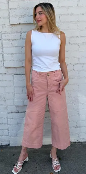A New Day pink wide leg cropped until it’s pants sz 4 #wideleg #preppy #momcore #spring thumbnail 1