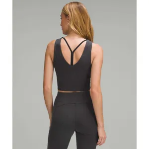Sz 4 Lululemon Ribbed Softstreme Cropped Tank Top Black thumbnail 2