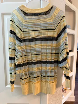 Umgee striped sheer lightweight sweater women’s small thumbnail 2