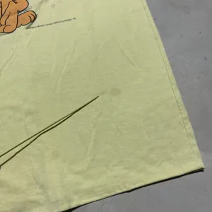 Vintage 70s Garfield Tshirt One Size Yellow Single Stitch Nightgown Double Sided thumbnail 6