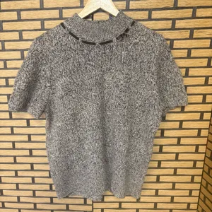 Alfred Dunner Brown‎ Bow Neckline Wool Blend Short Sleeve Sweater Size XL thumbnail 1