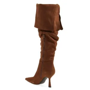 Jeffrey Campbell‎ Acclaim Thigh High Boots Size 8.5 Brown Faux Suede Pointed Toe thumbnail 2