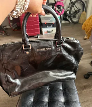 Michael Kors Black Leather Tote Satchel thumbnail 1