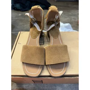 Splendid Heeled Sandal Tan‎ Suede Leather Size 8 Ankle Strap thumbnail 4