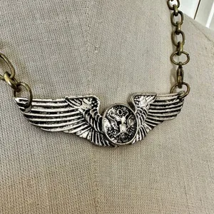 Gypsy Soule Winged Eagle Statement Necklace – WWII Silver thumbnail 2