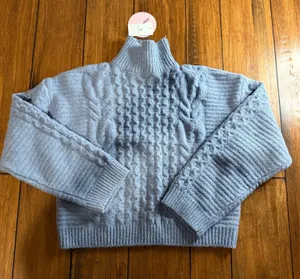 Pink Rose Cropped Turtleneck Sweater thumbnail 1