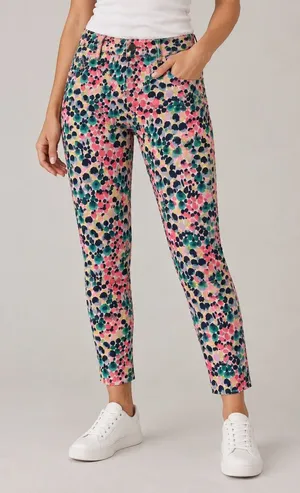 Gap Y2K Women's Abstract Animal Print Skinny Jeans Multicolor Slim Fit US0 Edgy thumbnail 1