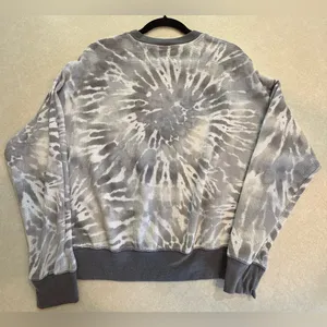 PINK Victoria's Secret Gray and White Tie-Dye Sweatshirt thumbnail 5