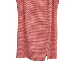 Vintage Women's Red Gingham Plaid Sleeveless Shift Dress Cottagecore Retro Shift thumbnail 3