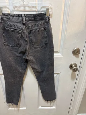 Abercrombie & Fitch The Skinny High Rise Faded Black Raw Hem Jeans Size 26/2s thumbnail 6