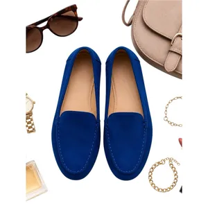 L.K. Bennett Blue Suede Loafers Moccasins Flats Made Italy Women's Size 36 NWOT thumbnail 2