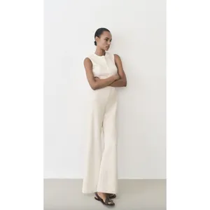 MANGO Sleeveless Tweed Jumpsuit in Cream Size Small thumbnail 8