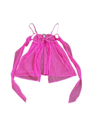 Victoria’s Secret Lingerie Hot Pink Sheer Mesh Babydoll Fairycore Rave Boudoir thumbnail 4