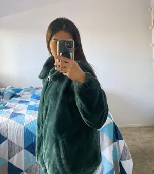 Hollister Green Jacket Faux Fur thumbnail 4