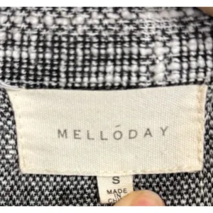 Melloday Blazer Women Sz S Plaid Tweed Open Front‎ Notch Lapel Preppy Academia thumbnail 5