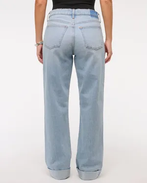 Abercrombie curve love low rise baggy jean thumbnail 4