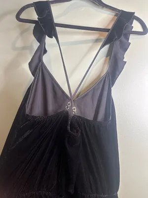 Victorias Secret Y2K Black Velvet Romper L Dark Fairy Romantic Whimsigoth Witchy thumbnail 5