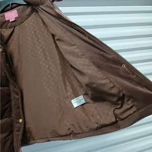 Isaac Mizrahi NY Women's Velvet Puffer Coat Size Small Brown Cozy Winter Jacket thumbnail 7