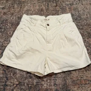 Faherty Rikki Organic Cotton High Waisted Shorts Cream White XL thumbnail 2