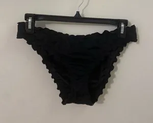Shade & Shore Black Ruffle Swim Bottoms thumbnail 1
