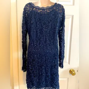 My Michelle Navy‎ Sequin Cocktail Dress Size Extra Large thumbnail 3