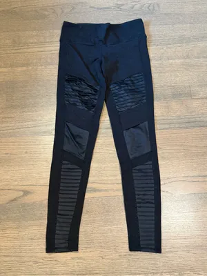 Alo Yoga Moto Black Leggings Size Small thumbnail 4