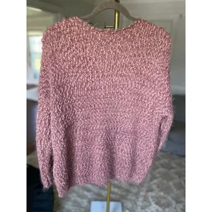 Altar’d State Bouclé V-Neck Sweater Pullover Buttery Soft‎ Knit Cozy Mauve Boho thumbnail 5
