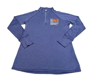 BAW Arches‎ National Park Quarter Zip Pullover Blue Heather Ladies XL Thumbholes thumbnail 1