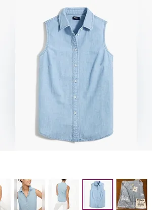 J. Crew Factory Chambray button-up shirt in signature fit thumbnail 2