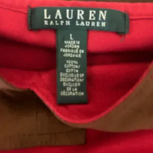 Lauren Ralph Lauren Women Preppy Classic Equestrian Top L Red Faux‎ Suede Trim thumbnail 6