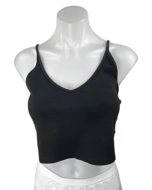Aritzia Sunday Best Women's Black Sleeveless Cami Camisole Crop Tank Top Size L thumbnail 1