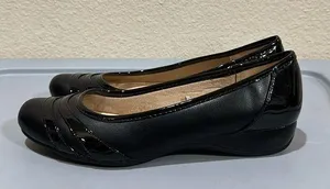 Simply Comfort Life Stride Black Slip On Wedges thumbnail 1