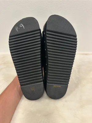 Nordstrom Black Platform Buckle Sandals with Stud Trim Size 8.5 thumbnail 7