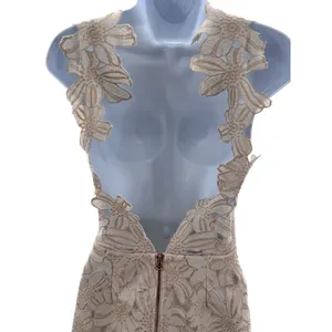 Saylor Jessa Ivory Lace Mini Dress XS Backless Halter‎ Floral Cutout Boho Party thumbnail 6