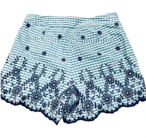 MAISON JULES Womens Light Blue Embroidered Printed Shorts Size 8 thumbnail 4