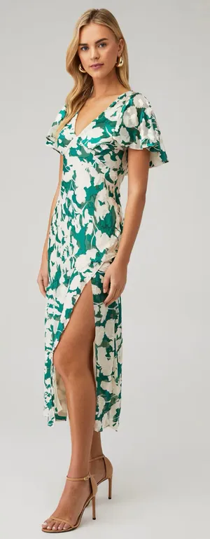 Astr The‎ Label Florecita Floral Cream & Green Dress thumbnail 1